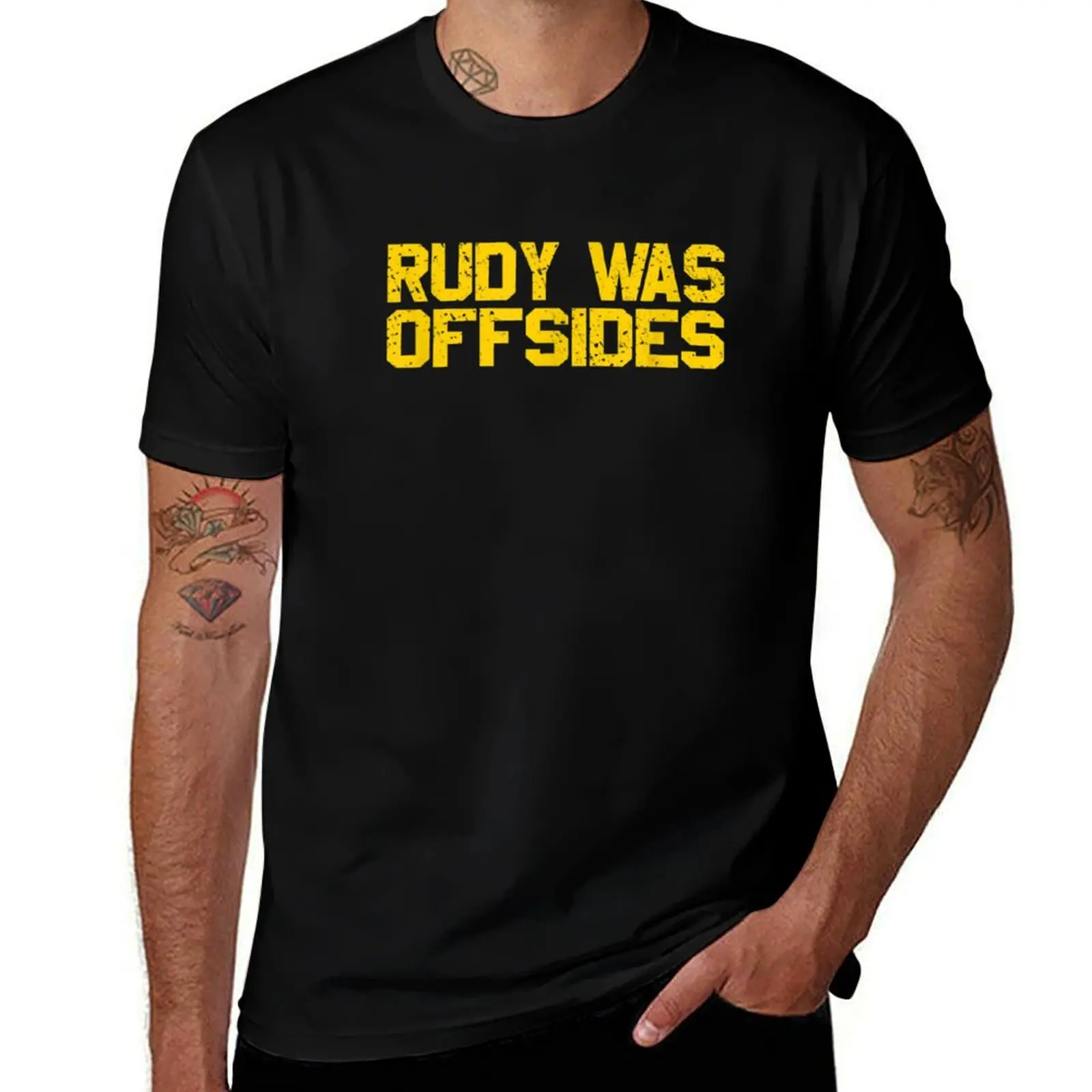 

Rudy Was OffSides T-Shirt quick-drying vintage graphic tee T-shirts for men cotton