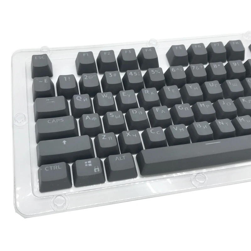 Teclado mecánico PBT personalizado para juegos, juego de teclas de sublimación, doble disparo, retroiluminación rusa, 104 teclas, duradero