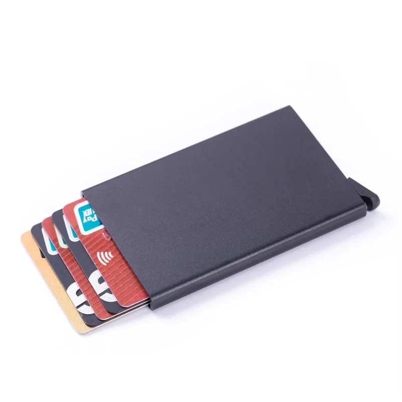 Slim อลูมิเนียมโทรศัพท์มือถือกรณีโลหะผสม RFID Blocking Card กระเป๋า Auto Pop Up Bank การ์ดกระเป๋าสตางค์อุปกรณ์สํานักงาน