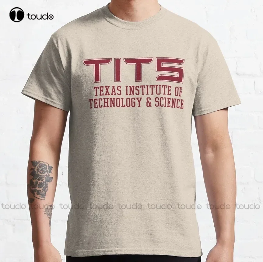 Tits (Texas Institute Of Technology & Science) Classic T-Shirt Baseball Tee Shirts Custom Aldult Teen Unisex Fashion Funny New