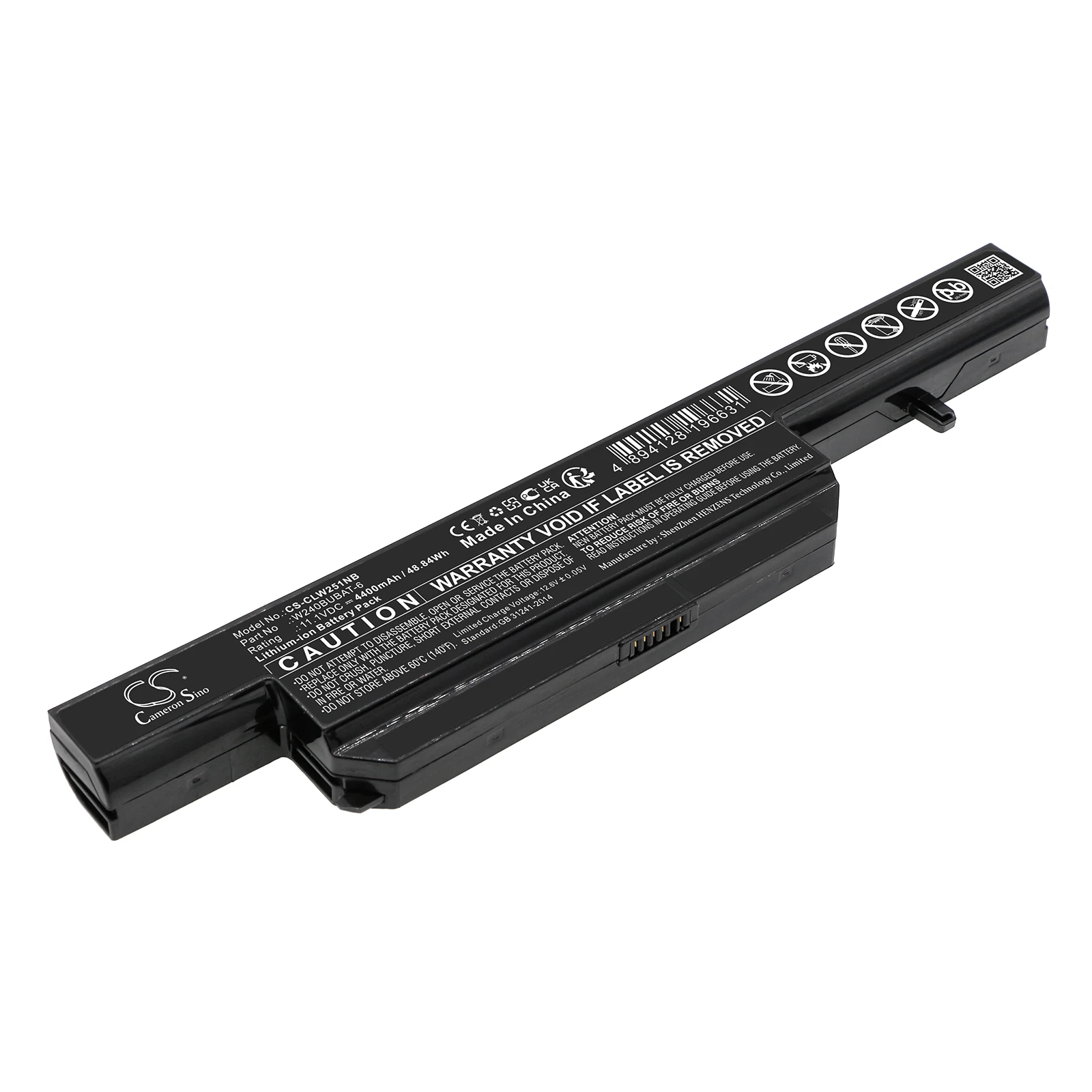 Replacement 11.1V 4400mAh Notebook Laptop Battery VNB142 for Clevo W251EL Zoostorm B980 7827 NB320 9040 W251EU W251ELQ