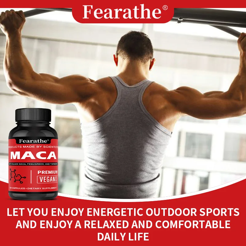 جذر الماكا الأسود العضوي من بيرو، يدعم الطاقة والقدرة على التحمل، معزز للطاقة الطبيعية، صحة متوازنة للرجال، 120 كبسولة
