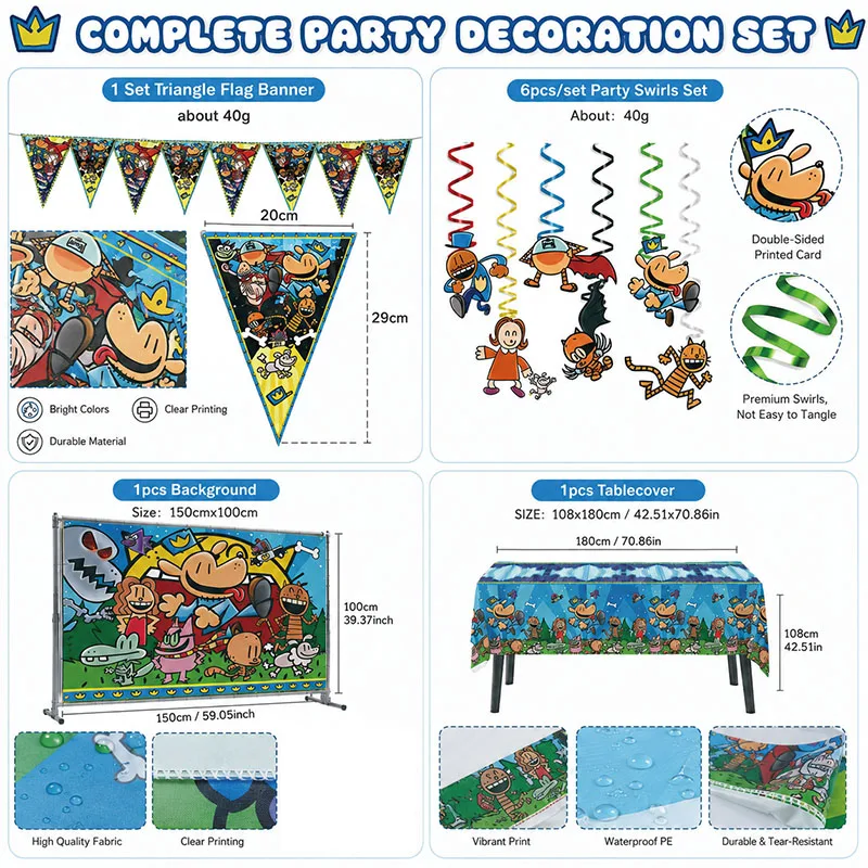 Birthday Party Dog Superman Theme Disposable Tableware Paper Cup Paper Tray Background Cloth Pennant Spiral Honeycomb Straw