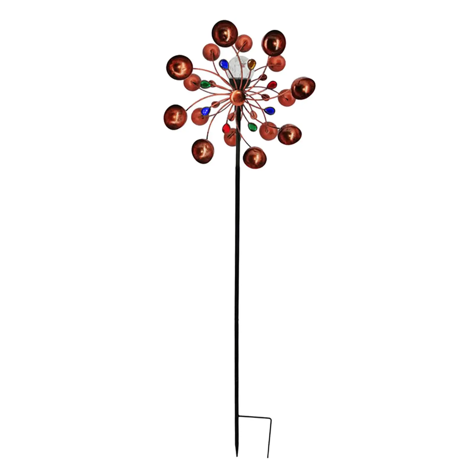 Spinner 59in Multi-Color Seasonal LED Lighting Solar Powered Glass Ball Wind Spinner Two Tiers for Patio Lawn & Garden