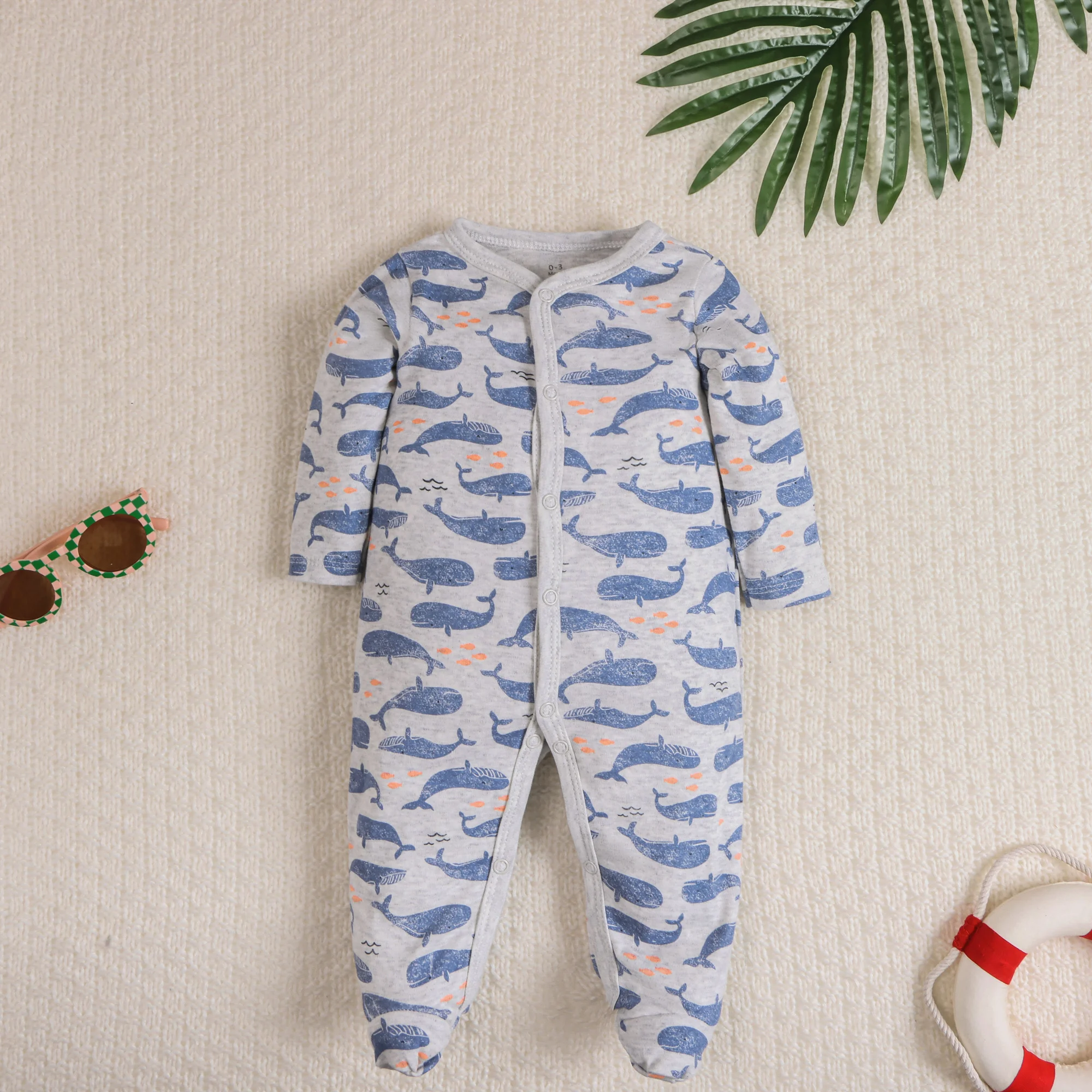 

Cozy Long Sleeve Footed Onesie for Newborns, Infant's Clothing, Soft Baby Clothes Romper.