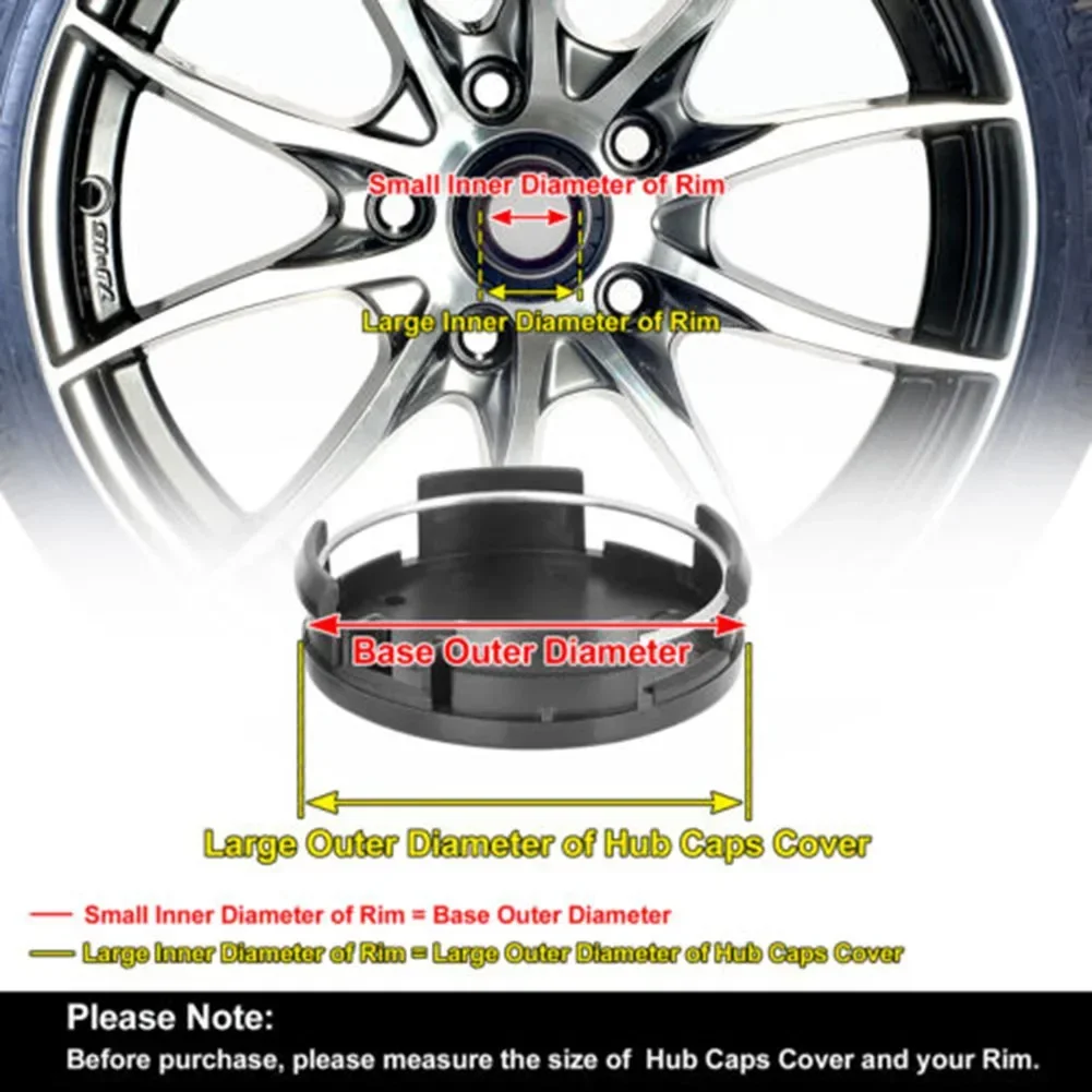 ABS Plastic 63mm Proof Stylish Wheel Hub Center Cap 4 Pcs Black/Silver Fits Various Models Wheels Tires Parts