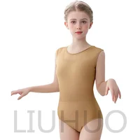 LIUHUO Leotardos de gimnasia rítmica Pantalones de patinaje artístico Ropa interior de fondo de malla desnuda Cuatro estilos Porosidad Color carne