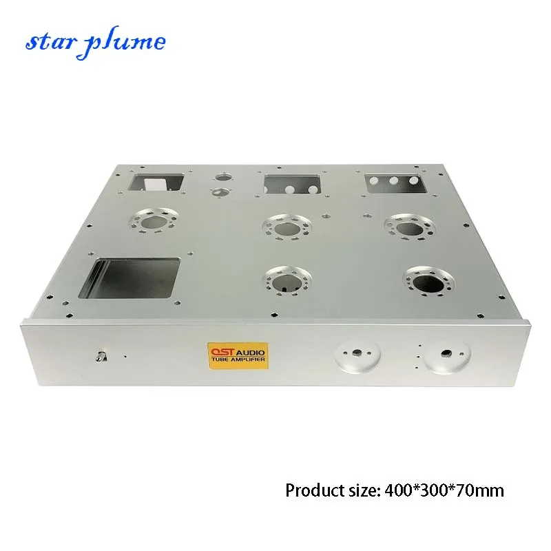 400*300*70mm All Aluminum Amplifier Case Class A Preamplifier Chassis Push-Pull Vacuum Tube Amplifier Chassis Shell DIY Box