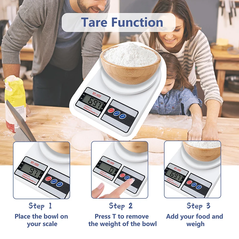Digital kitchen scale capacity, ounces/gram | Replaceable battery powered | Perfect for food preparation, cooking, and baking.