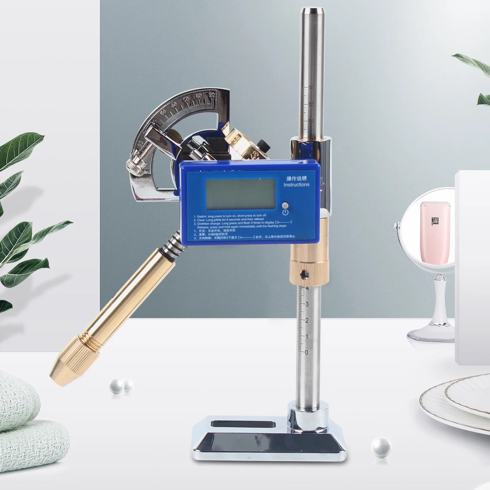 

110-240V Digital Display Angle Manipulator Gem Faceting Machine Angle Polishing Handle With Power Adapter