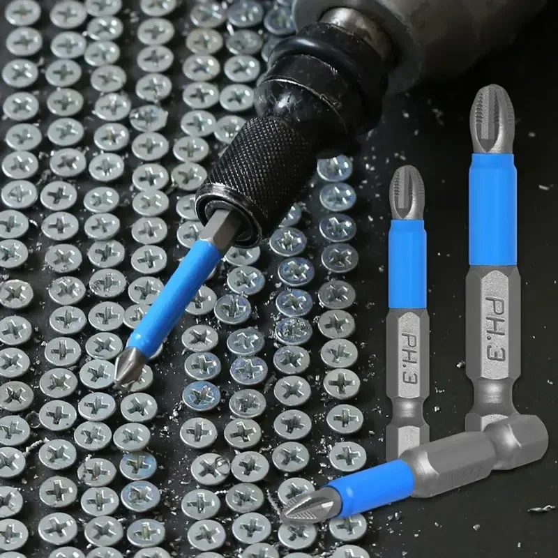 Imagem -03 - Anti Slip Screwdriver Bit Sets Aço de Liga Impacto Elétrico Ímã s2 Pz1 Pz2 Pz3 s2 50 25 mm Ph1 Ph2 Ph3 12 Pcs