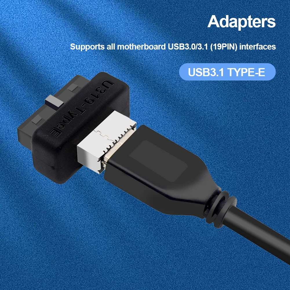 19Pin USB 3.0 to Type E Header PH73S+ Internal Connector 10Gbps Motherboard Adapter 90 Degree Converter for Mini ITX Compact