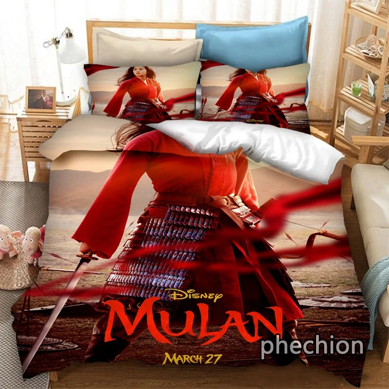 phechion Mulan 3D Print Bedding Set Duvet Covers Pillowcases One Piece Comforter Bedding Sets Bedclothes Bed K344