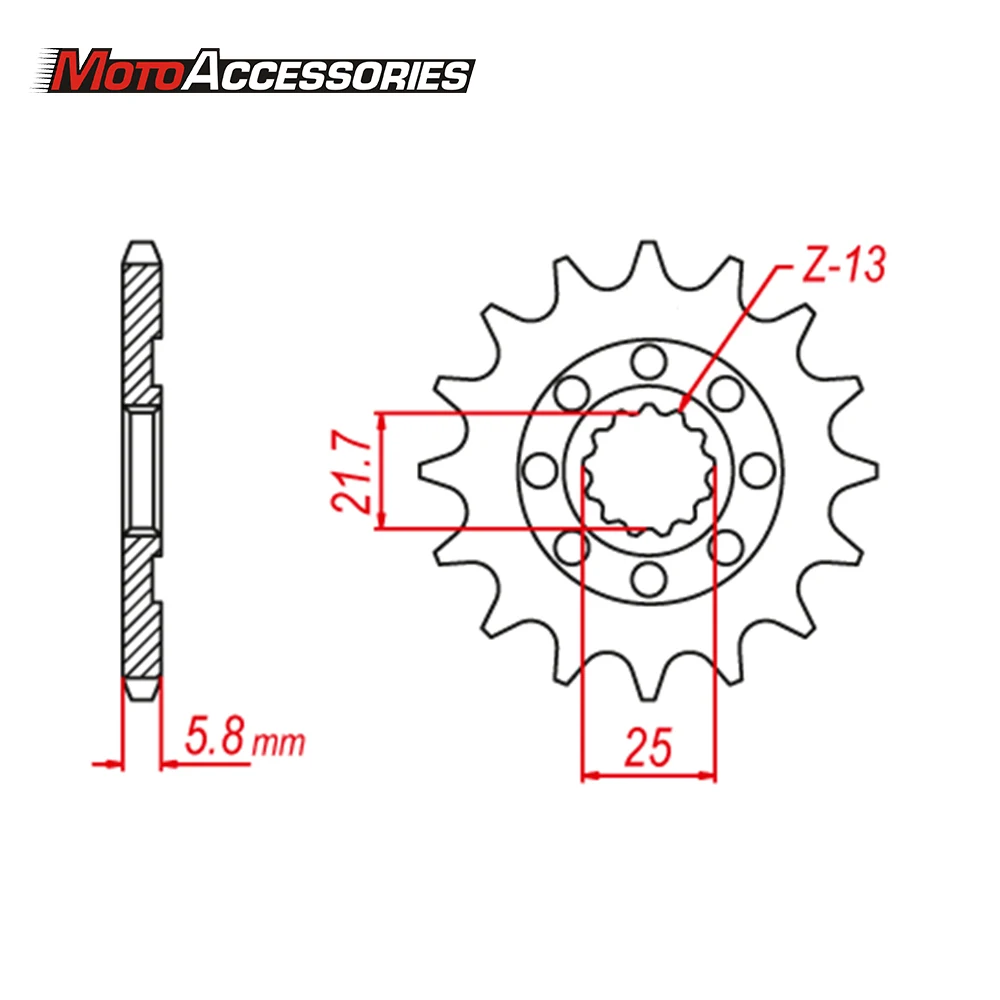 For Kawasaki KX450 F 2006-2018 KLX450 R 2008-2020 Motorcycle Front Chain Sprocket 13T 520 Chains Motorcycles Accessories