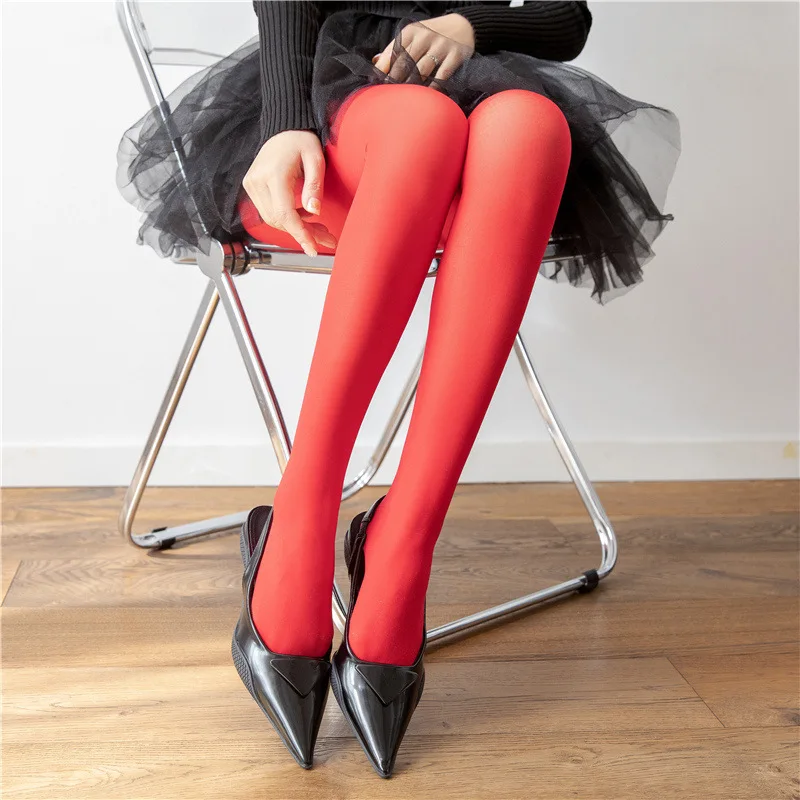 2026 Neue Frühlings-Damenstrumpfhose 80D Denier Samt Blickdichte Strumpfhose Bunte Damenstrumpfhose Stretch-Strumpfhose in Dopamin-Farben – Detail 12