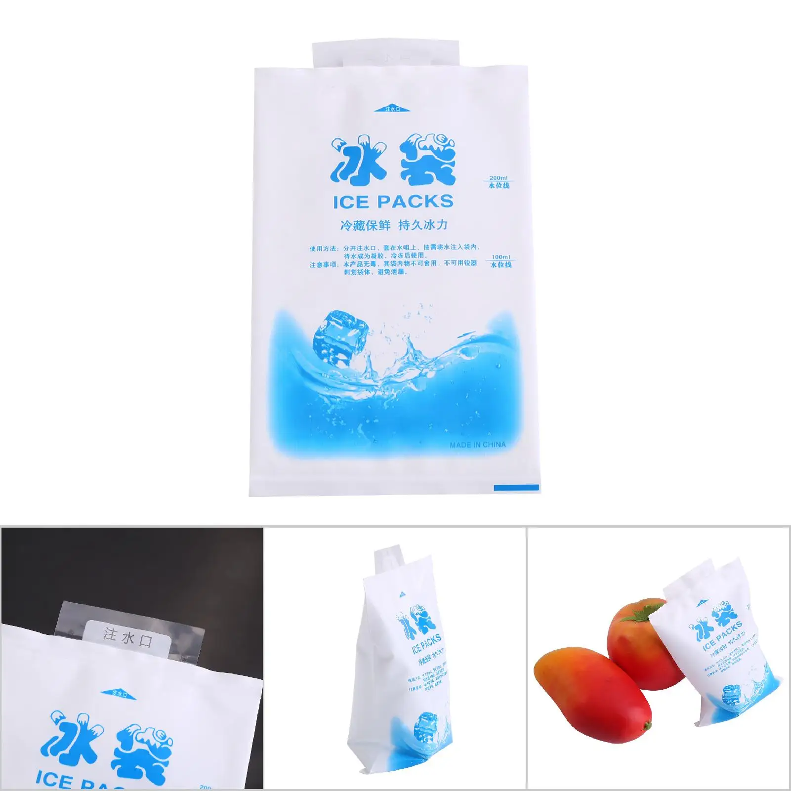 10 Stück wiederverwendbare Eisbeutel, Gel-Kühlbeutel, Gefrierschrank-Gel-Packung für Lebensmittel, Gemüse, Wein, medizinische Industrieanwendung, Gel-Packung, Eisbeutel – Detail 1