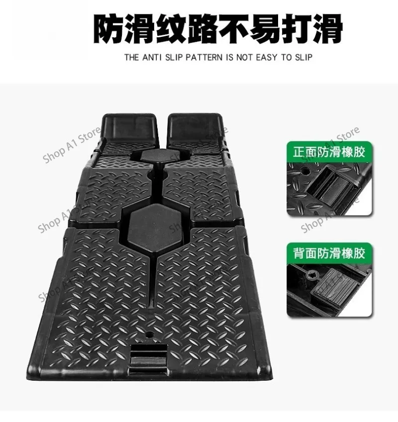 2Pcs Heavy Duty Non-Slip Plastic Car Repair Ramps, Low Profile Oil Change Service Slopes for Passenger Sedans