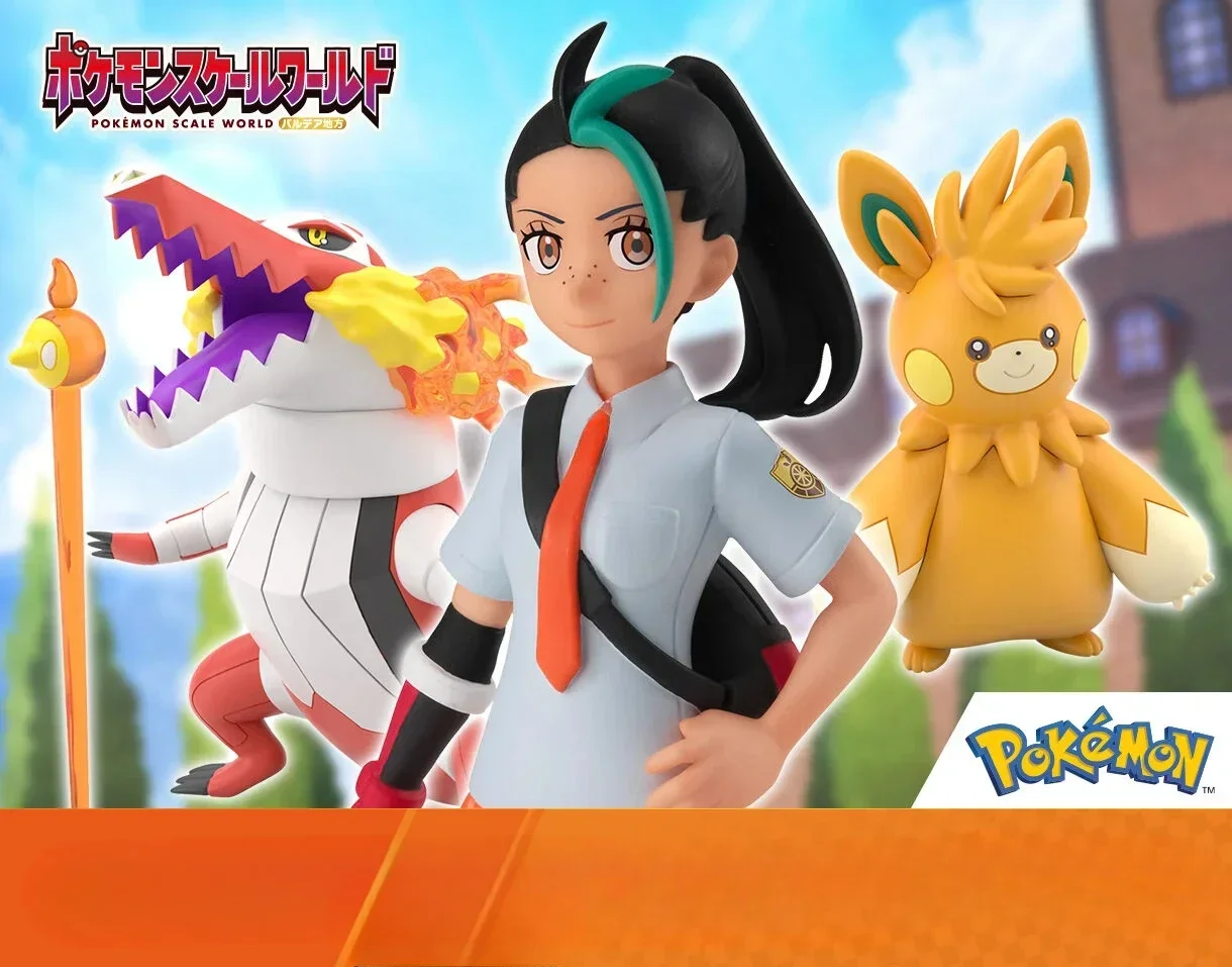 

Bandai оригинальные весы World POKEMON Paldea Region Nemona Skeledirge Pawmot аниме фигурка игрушки подарок Коллекционная модель украшения