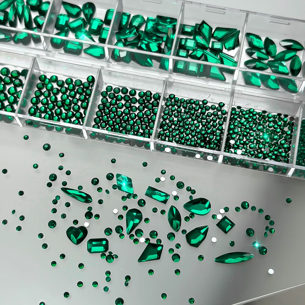 12 Gitter 3D Funkelnde Smaragd – Nail Art Emerald Green Bewertung und Preis