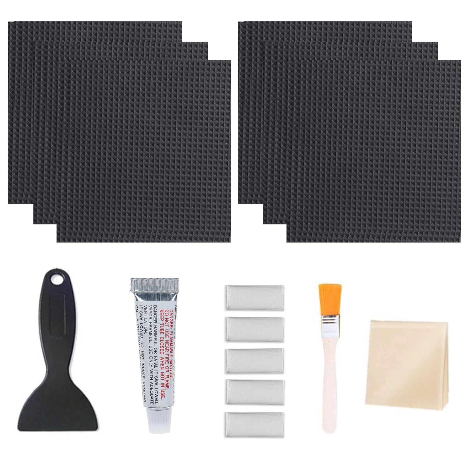 

15pcs Trampoline Patch Repair Kit 4 Inch Square Glue On Patches Repair Trampoline Mat Tear Or Hole Complete Set Including Patch