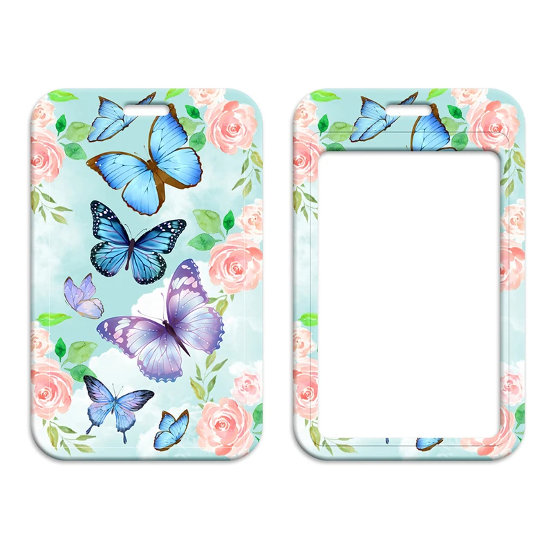 Dream Butterfly Funny Women Men Credit Card ID Holder Bag Student Women Travel Card Cover Badge Car Keychain Gifts Accessories image 3