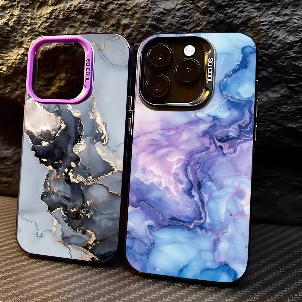 

C-Colored-M-Marble Phone Case For IPhone 17 16 15 14 13 12 Mini 11 8 7 Pro Max Plus Colorful Phone Case