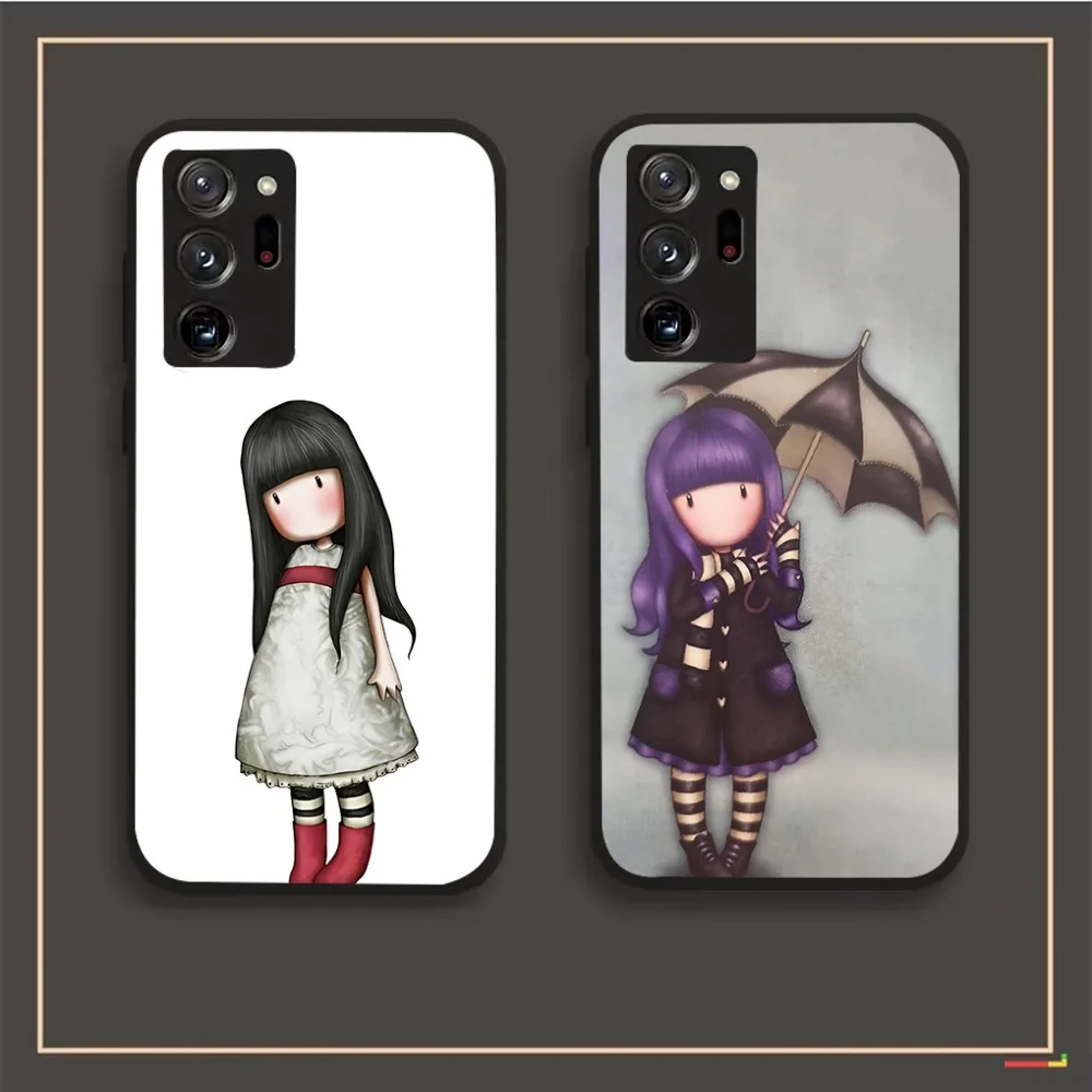 

S-San-toro G-Gorjuss Art Phone Case For Samsung S24, S25 22,30,,Note20,Ultra,Lite,Ultra,5G,Plus,FE Black Cover