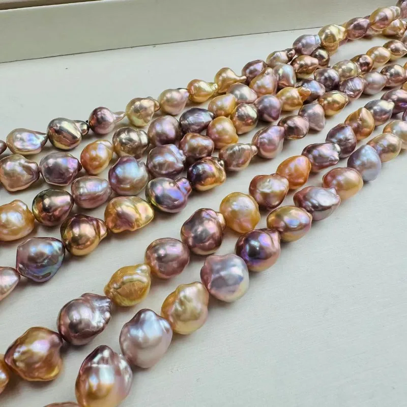 

Natural Pearls 10-13mm Colorful Shaped Baroque Pearl Necklace Semi-finished Pearl