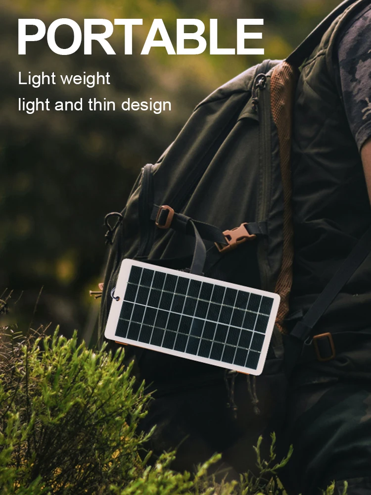 Chargeur de batterie solaire 10W avec mousqueton cellules 12V batterie externe chargeur d'énergie solaire en polysilicium Portable pour pompe de lampe extérieure