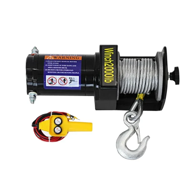 Car Winch 12V Electric Winch 24V 3000lb 3500lb Electric Synthetic Tow Rope Off-road Vehicle Winch for Vehicle Crane