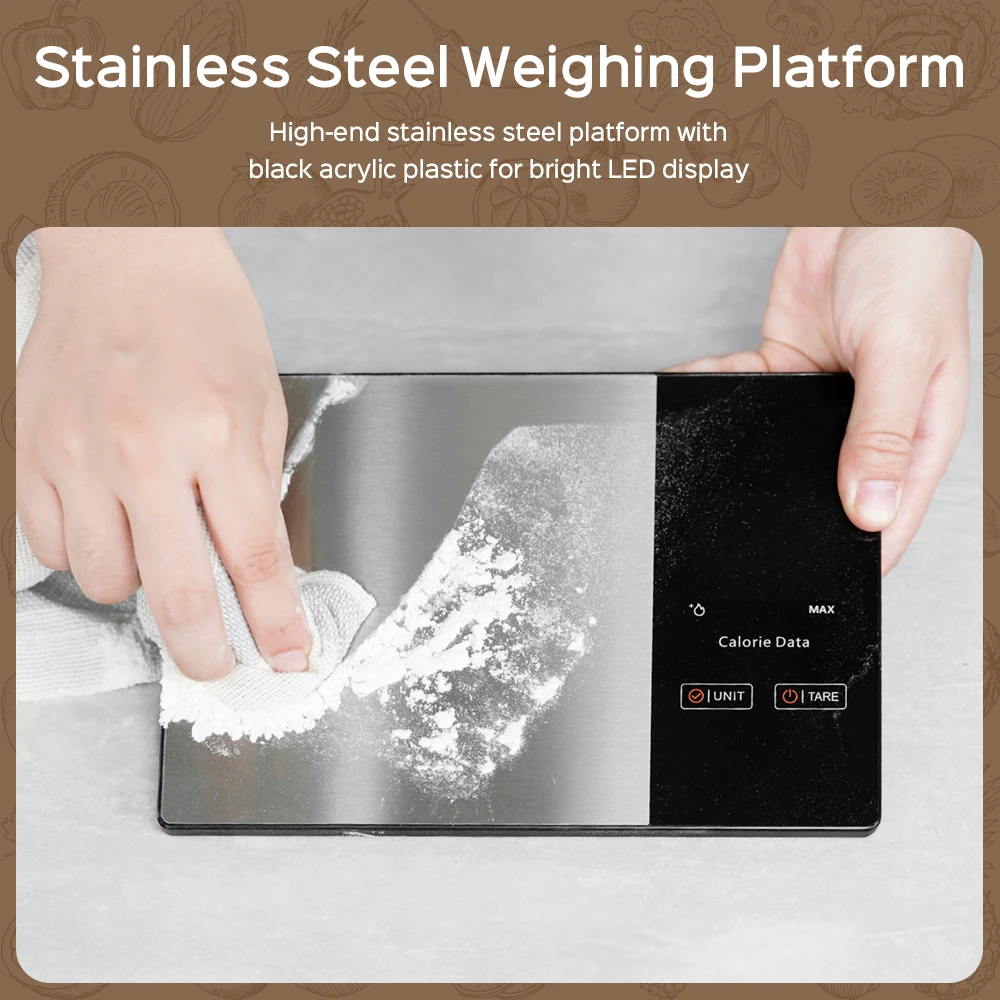 Digital Kitchen Scale 5kg Smart Food Calories Calculator Nutrition Stainless Steel Kitchen Scale Smart Kitchen Tool