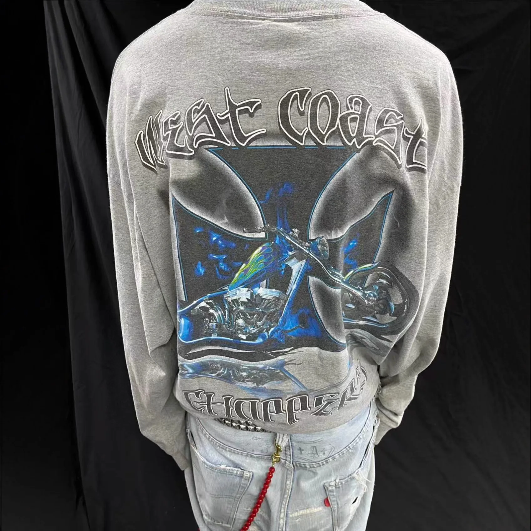 Weat Coast Choppers 26SS "Smoke Bike Limited Edition" Washed Vintage Style Multi-Purpose Long-Sleeved