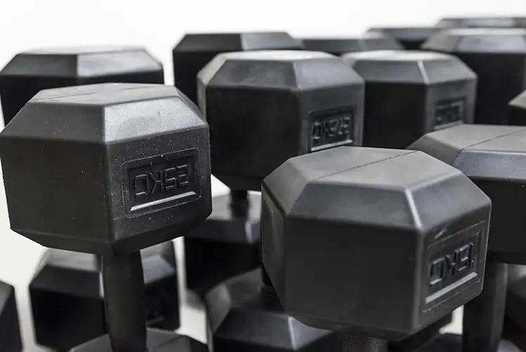 6-Sided Rubber Coated Hex Dumbbells-Cast Iron Core Precision Weight Non-slip Durable for Bodybuilding Fitness Equipment Fitnessp