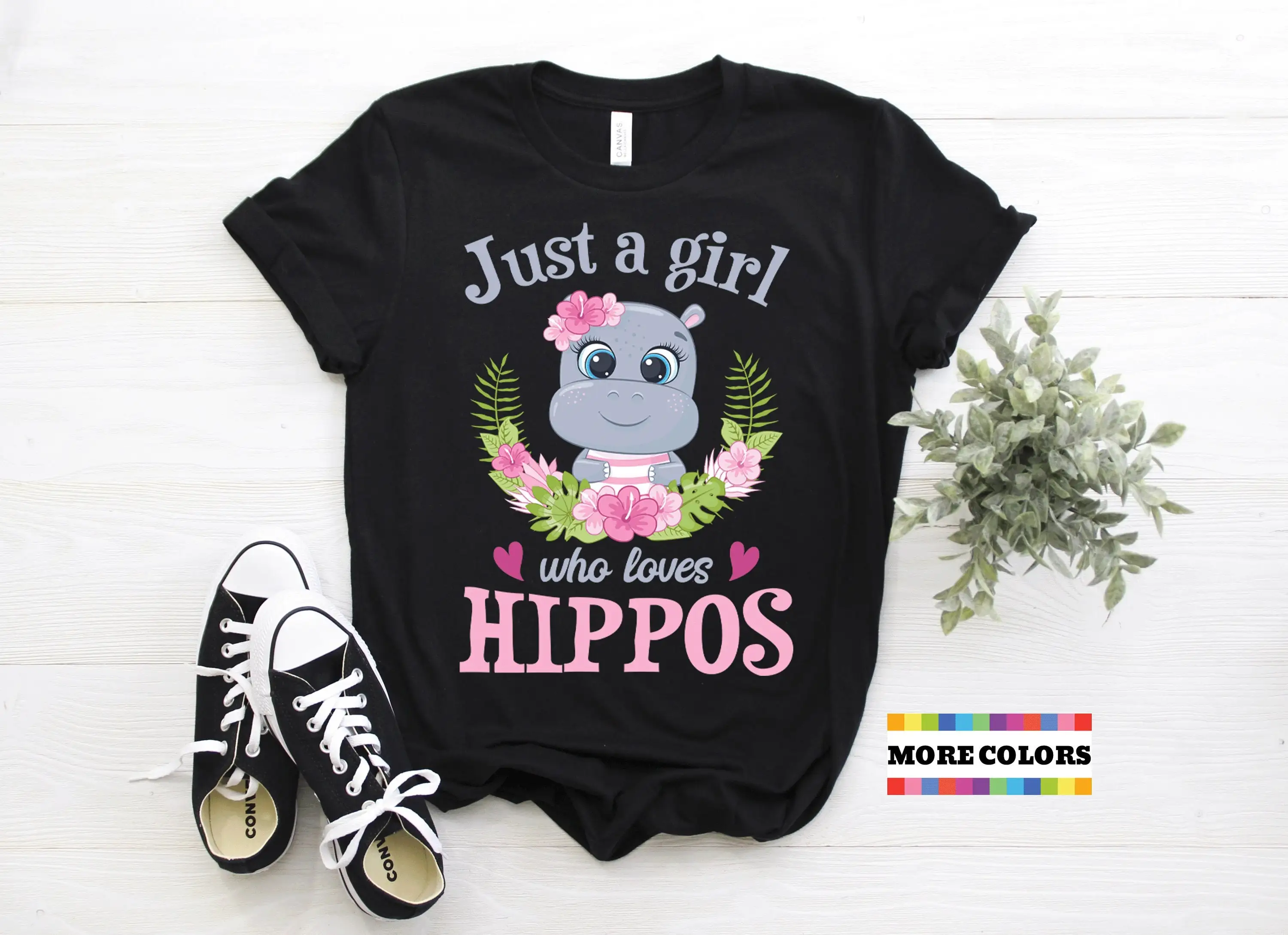 Cute Hippo T Shirt Funny Girl Who Loves Hippos Hippopotamus Fans Animal Lover Costume African Animals Birthday Present