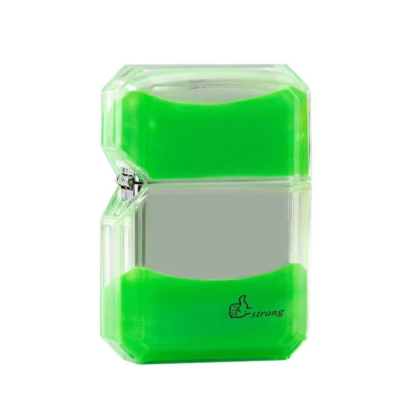 Luminous quicksand fluorescent gas lighter windproof creative transparent shell cigarette accessories give boyfriend trendy gift