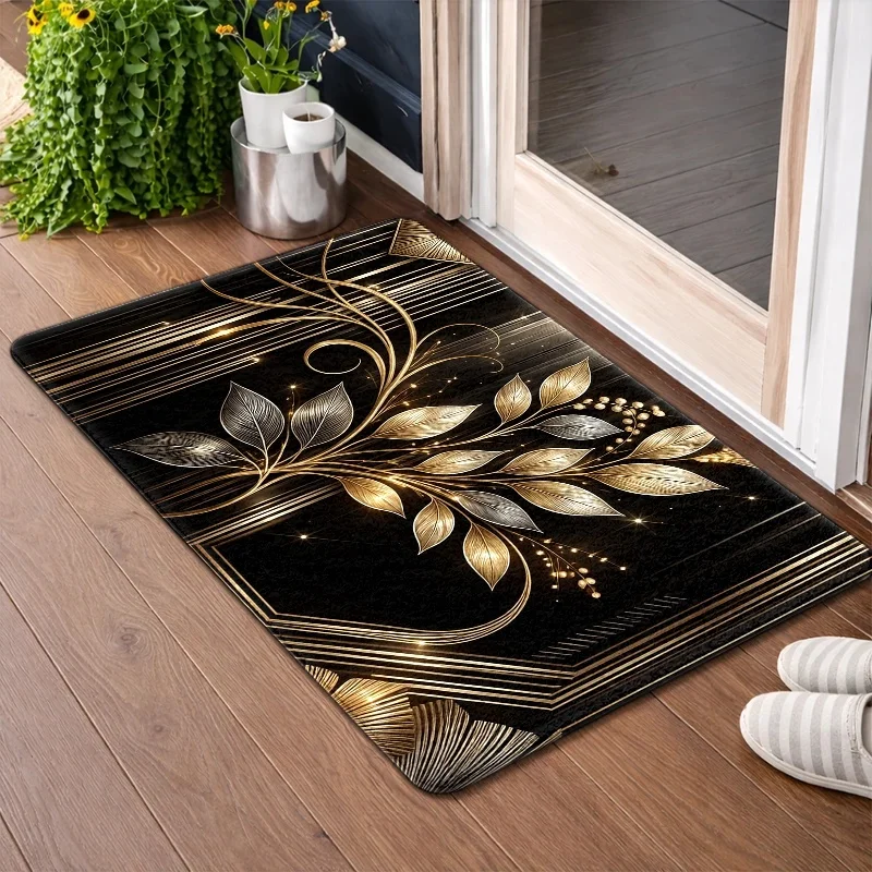 Blue White Floral Porcelain Style Door Mat Non Slip Entrance Rug Home Decor Indoor Floor Covering Washable Welcome Carpet