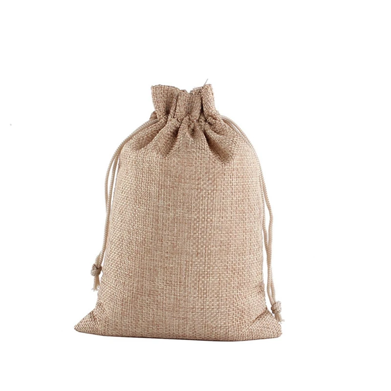 Burlap Drawstring Bag Packaging Gift Storage Bag Burlap Bag Drawstring Linen Drawstring Pocket