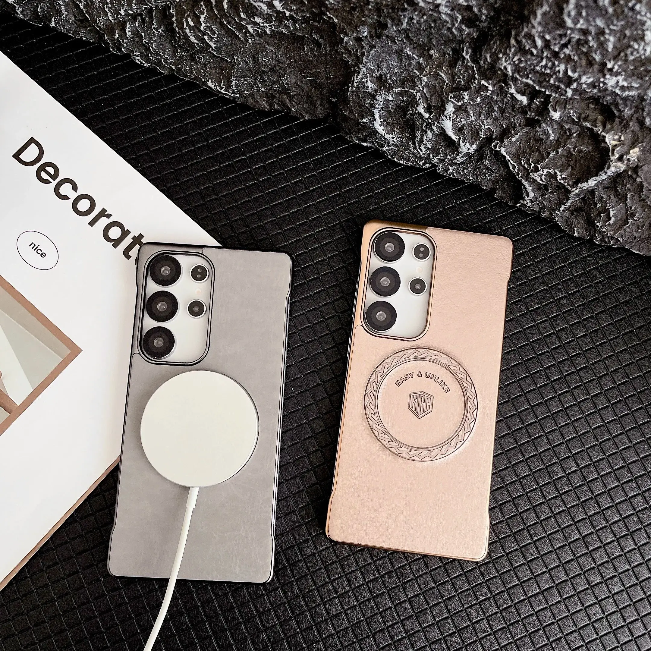 

Drop-proof Leather Magnetism Case For Samsung Galaxy S25 Ultra S24 Ultra Wireless Charging shockproof Leather Matte PHONE Case