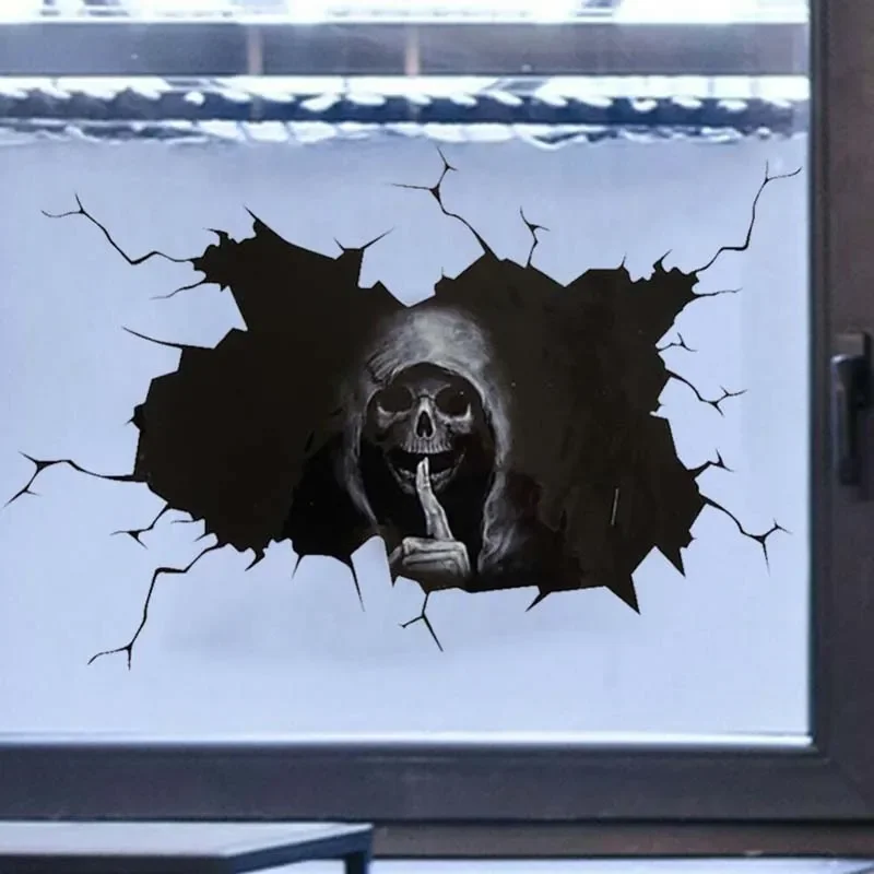 

Skull Sticker Happy Halloween Wall Floor Door Laptop Window Book Bag Office Horror Stickers Silent Car Home Decoration Decal Dec