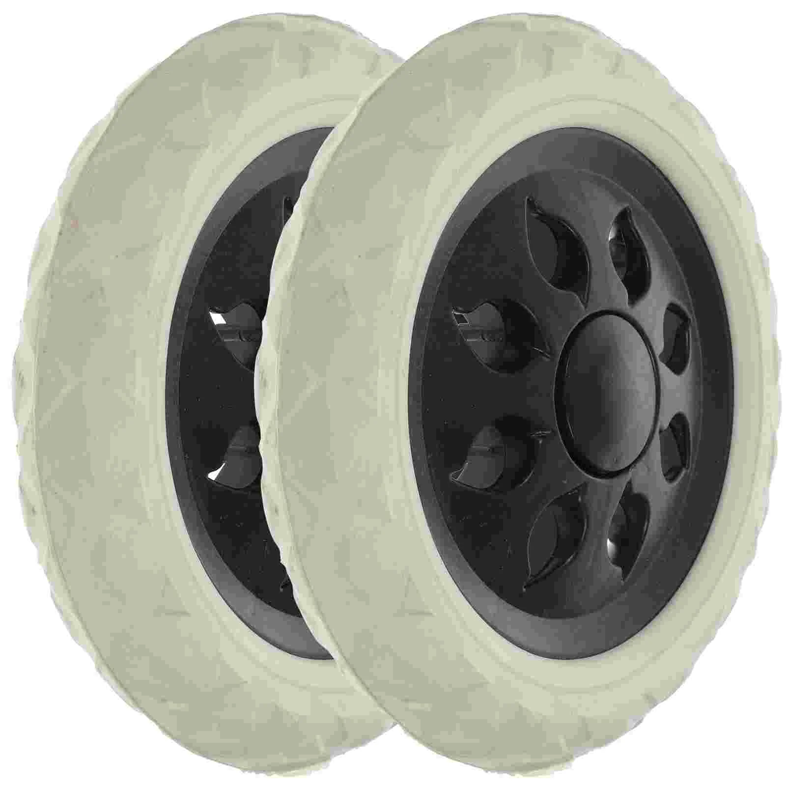 

2 Pcs Black Firewheel Replacement Caster Wheels for Shopping Cart Trolley Sturdy Heavy Duty Cart Accessories Easy Install