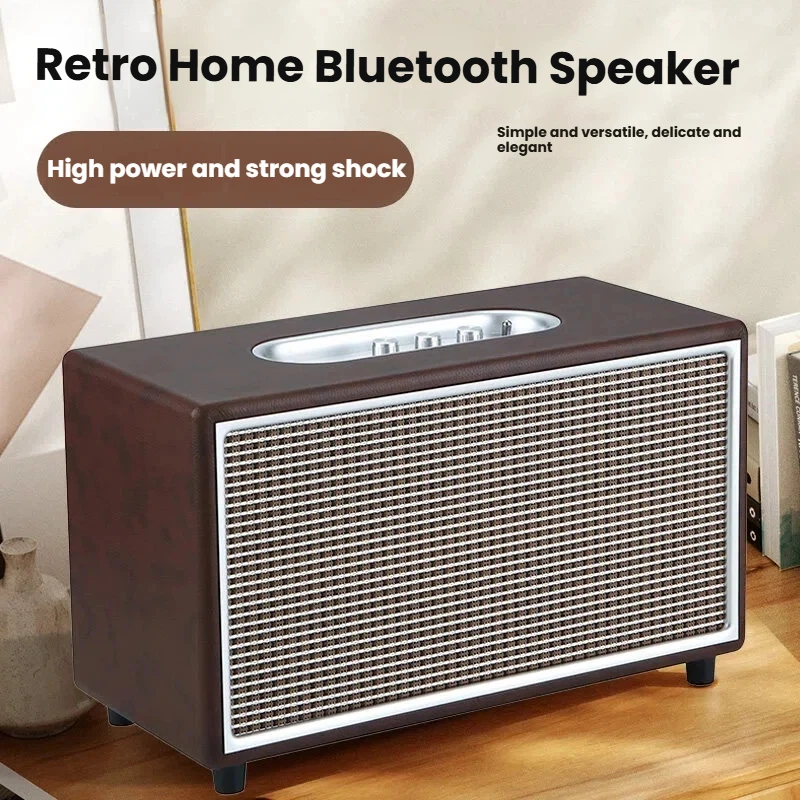 60W Retro Portable Wireless Bass Speakers 3000-5000mAh 5.0 Home Theatre 2.0 Channel Dual Mode Two-Way 6.5