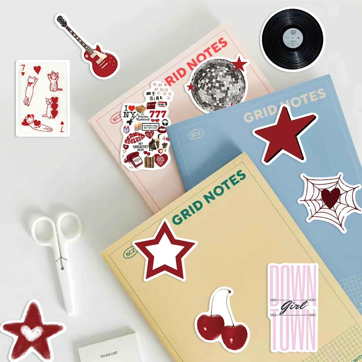 50pcs Downtown Y2K Cartoon Graffiti Stickers telefono chitarra Laptop Notebook valigia bottiglie d'acqua adesivo impermeabile regalo