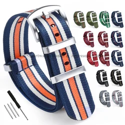 18mm 20mm 22mm Nylon Watch Strap for Huawei GT2/3 42mm 46mm for Seiko for Tudor Universal Bracelet Military Men Sport Wrist Band