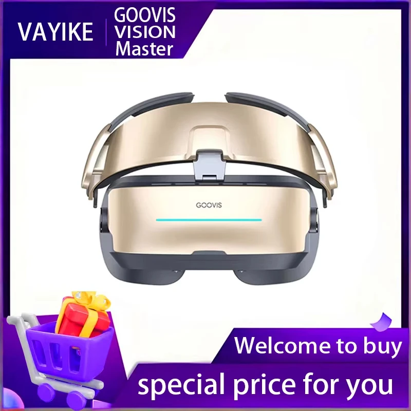 GOOVIS VISION-Head-mounted 3D Giant Screen Cinema HD Video, Vision Master VR, VR Master, 5K, Novo, 2024