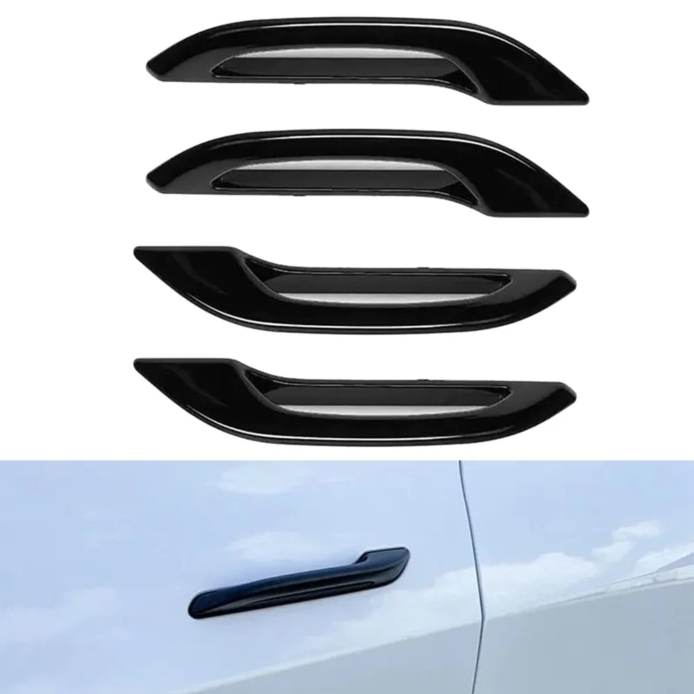 Glossy Black Door Handle Trim Cover For Tesla For Model For 3 For Model For Y 2017-2023 ABS Exterior Moulding Accessories