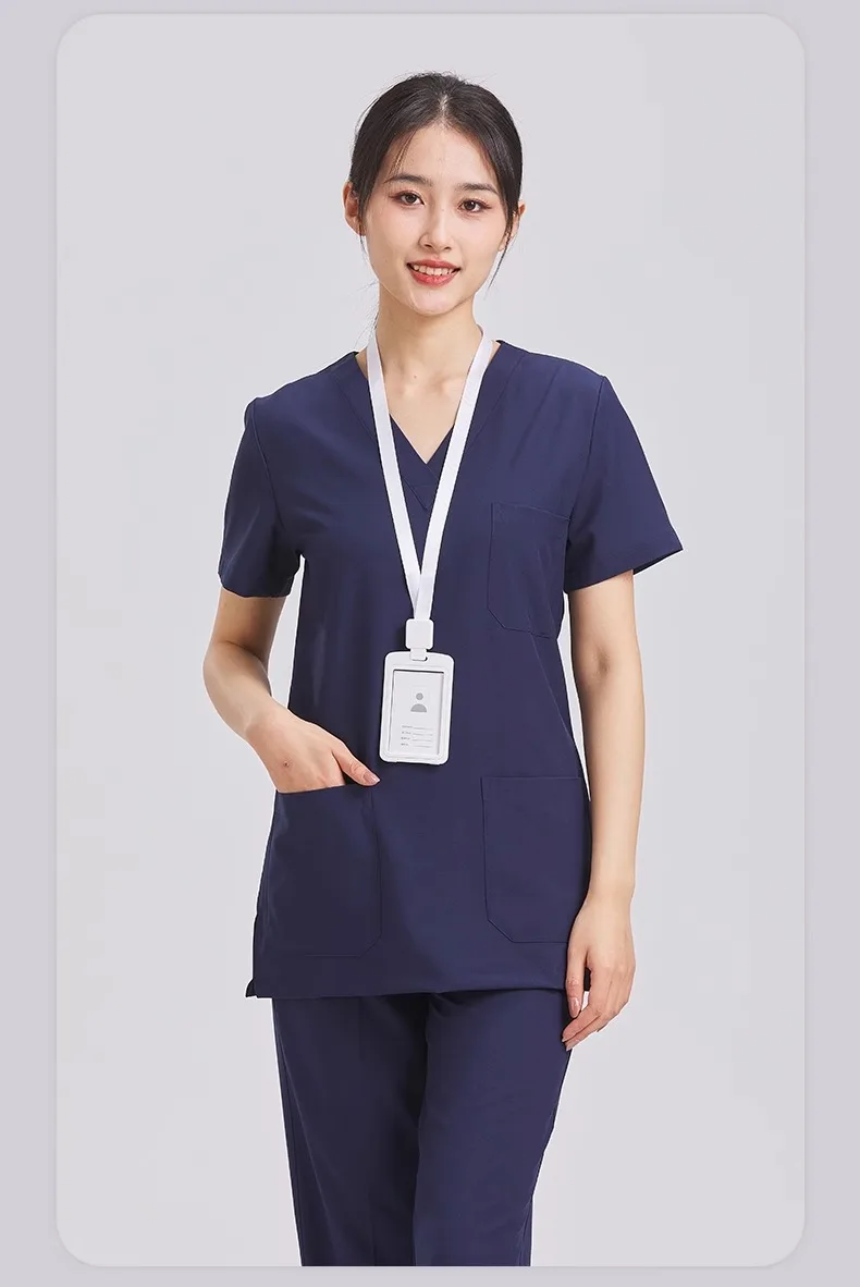 Cotton Washing Women's ShortSleeves Brush Hand Cosmetic Hospital Doctors Nurses Work Uniforms Men's Surgery Clothes