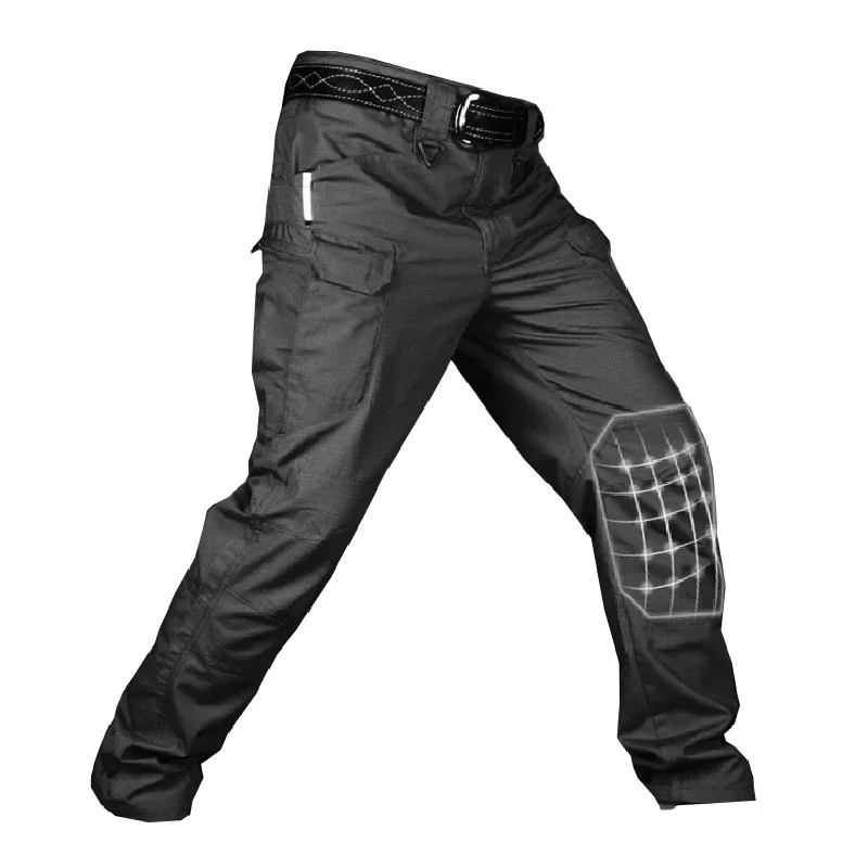 2024 IX7 Winter Knee Double Layer Thickened Waterproof Soft Shell with Plush and Wear-resistant Tactical Training Camping Pants