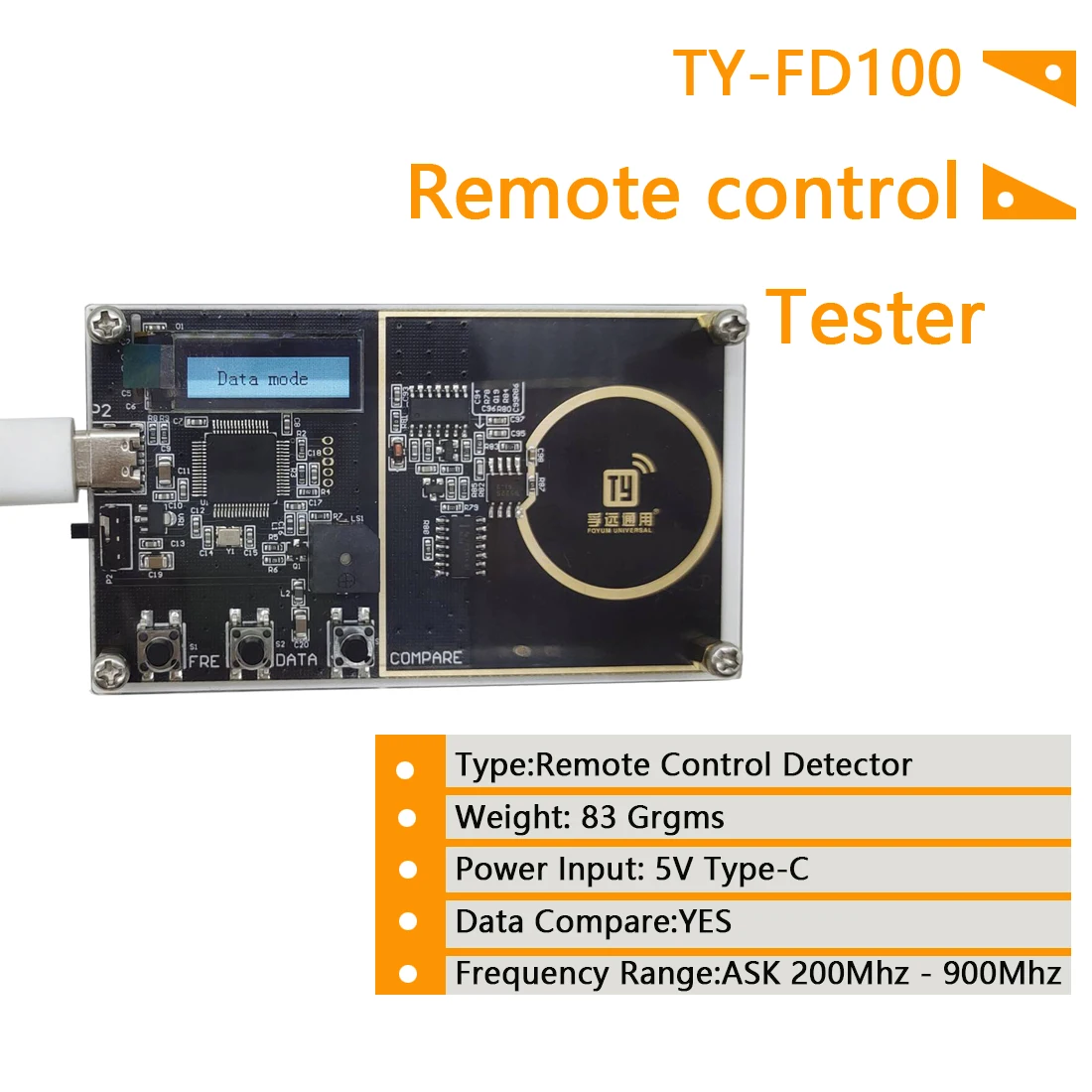 Frequency Detector Univerl Remote Control Tester Frequency Detector Transmitter Data Compare RF Remote Detector Inspection Tool, 