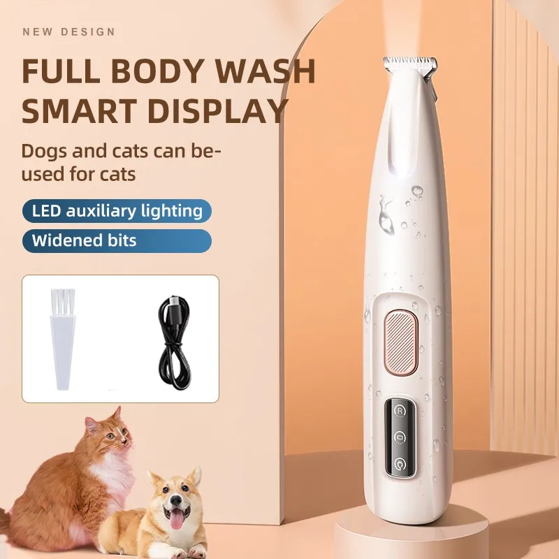 

LMZOE Grooming Clipper Pet Electric Clipper For Cleaning Cat Dog Low Noise Foot Shaver Claw Hair USB Charging Pusher Waterproof