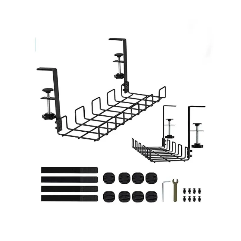 

Under Desk Wire Organizer Wire Management Tray Under Table Cable Management Rack,16" No-Drill Cable Management for Standing Desk